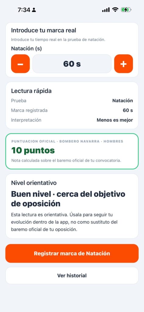 Captura de la app OpositorPro — OpositorPro