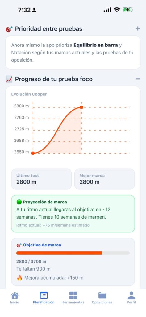 Captura de la app OpositorPro — OpositorPro