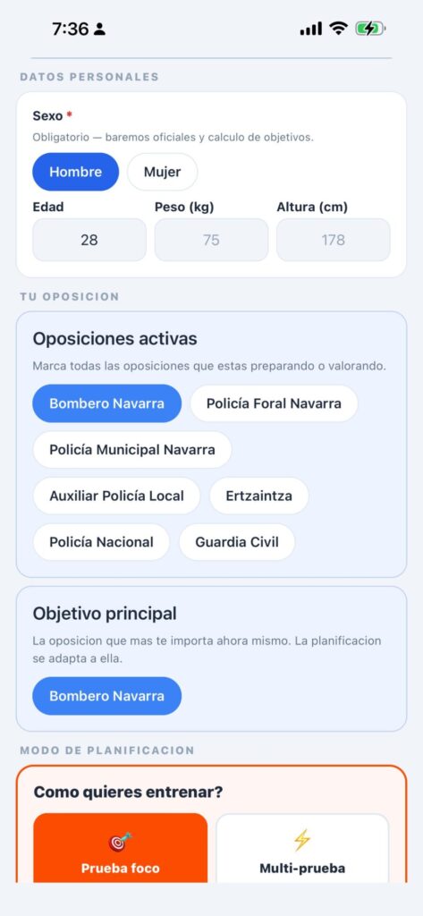 Captura de la app OpositorPro — OpositorPro